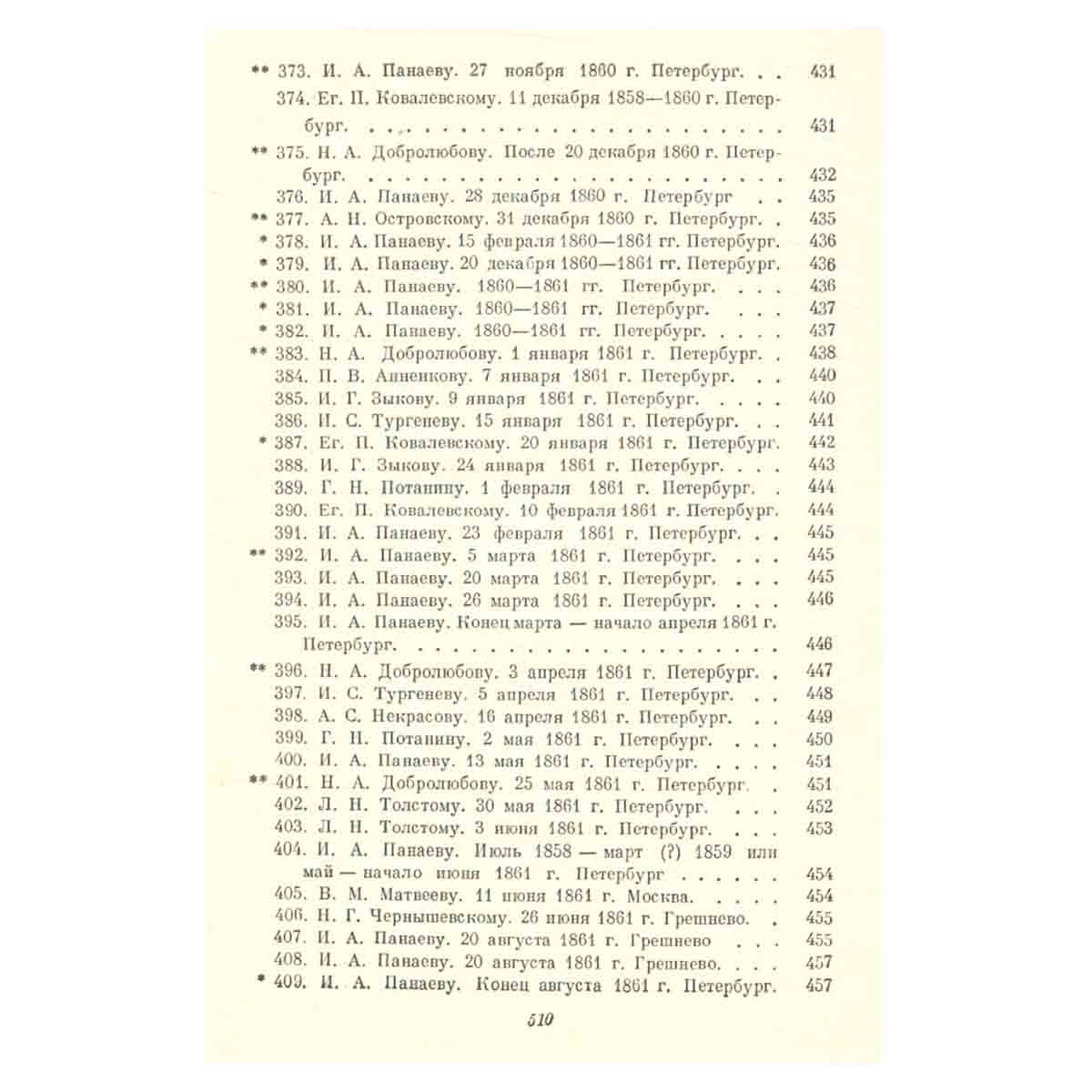 Н. А. Некрасов. Полное собрание сочинений и писем в 12 томах. Том 10. Письма. 1840-1862