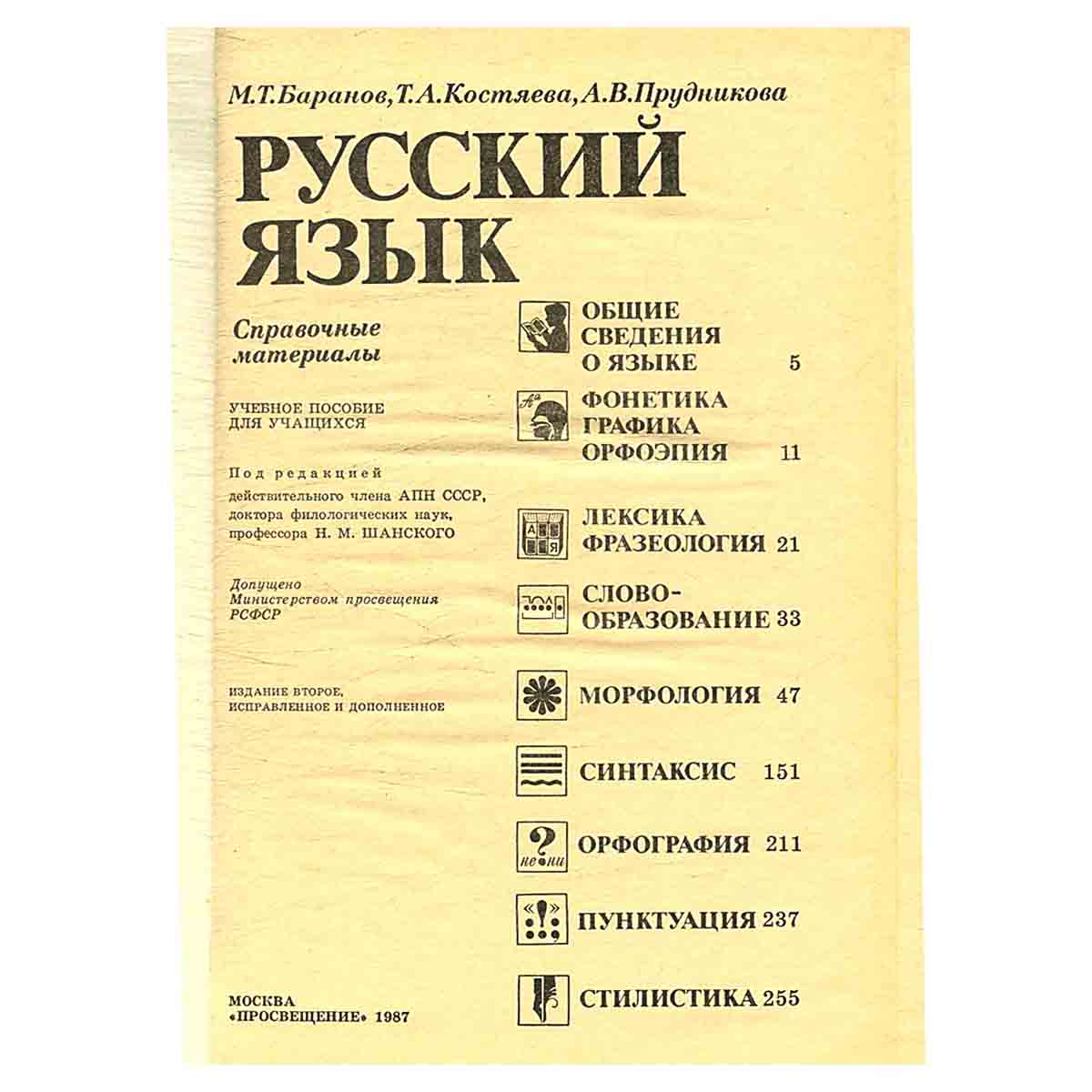 Русский язык. Справочные материалы
